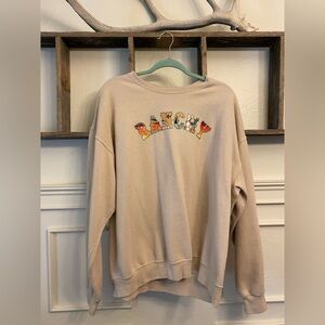 Beige Graphic Sweatshirt